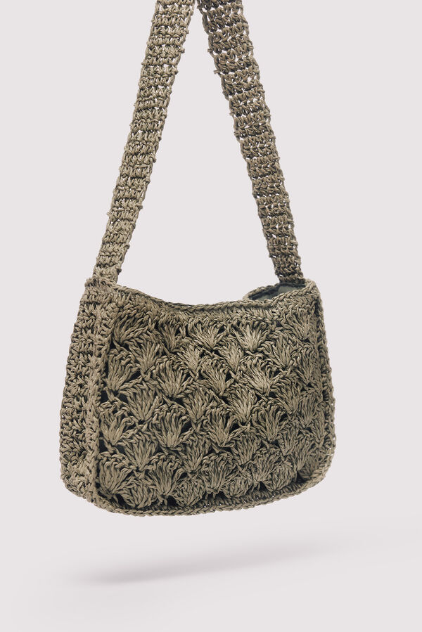 Springfield Bolsa hombro rafia verde
