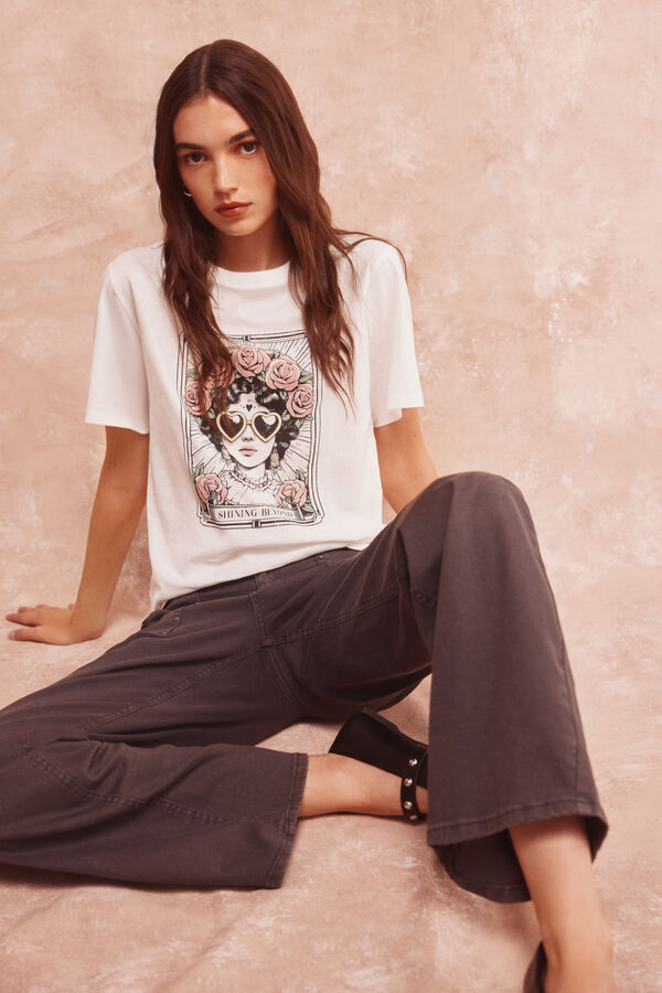 Springfield Playera "Brillando más allá" estampado