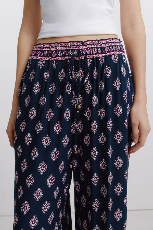 Springfield Pantal&oacute;n estampado r&uacute;stico con cord&oacute;n marino