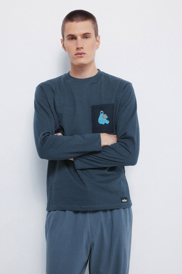 Springfield Pijama larga Cookie Monster azul