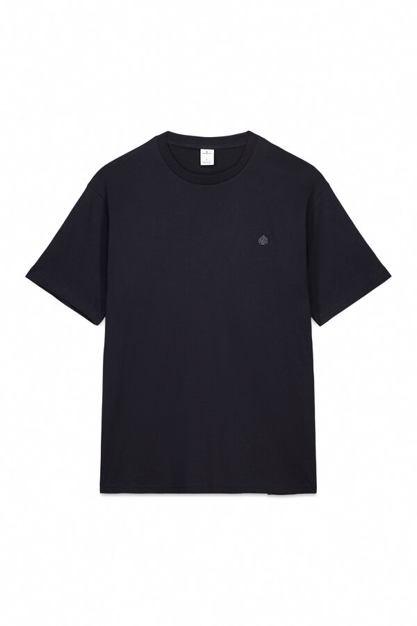 Springfield Camiseta básica cuello redondo negro