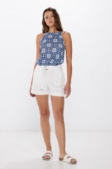 Springfield Shorts cinturón hebilla algodón rústico natural