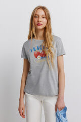 Springfield Playera con estampado de fruta gris