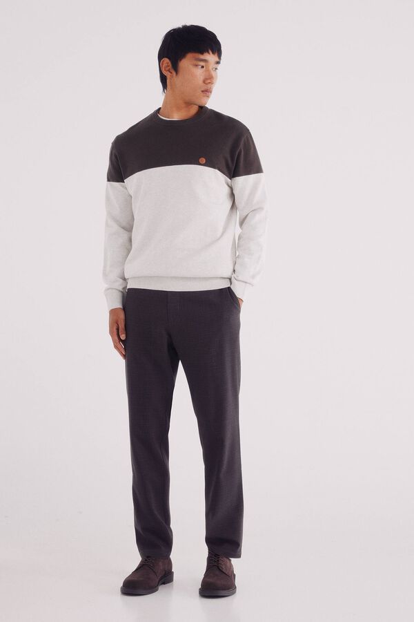 Springfield Jersey b&aacute;sico con bloques de color caf&eacute;