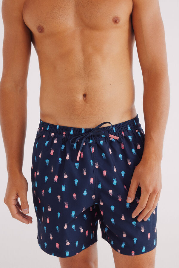 Springfield Bañador estampado medusas azul