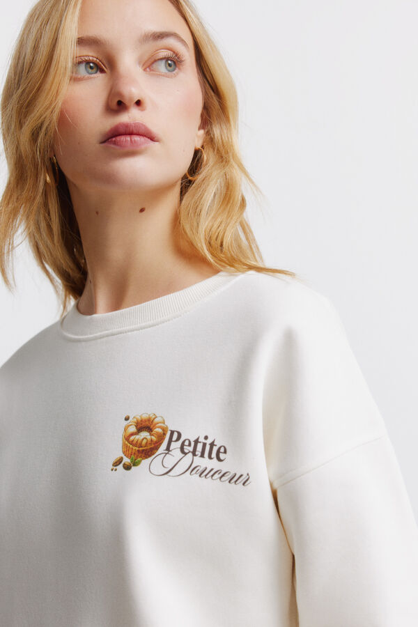 Springfield Sudadera Caf&eacute; boheme blanco