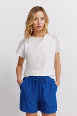 Springfield Playera de crochet con hombros natural