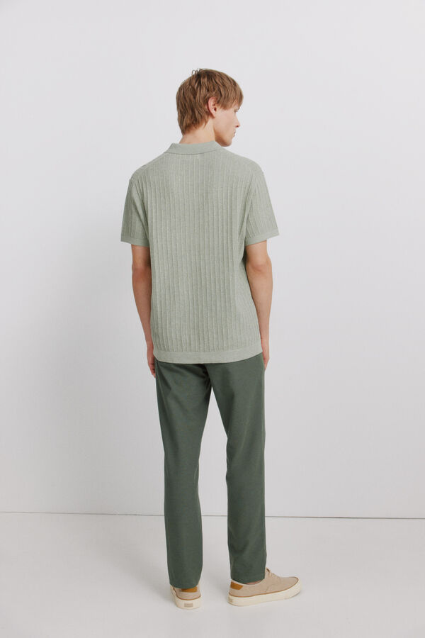 Springfield Pantal&oacute;n chino comfort fit de lino verde