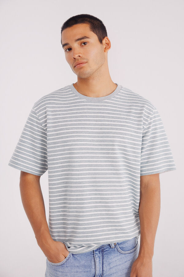 Springfield Playera raya estructura azul