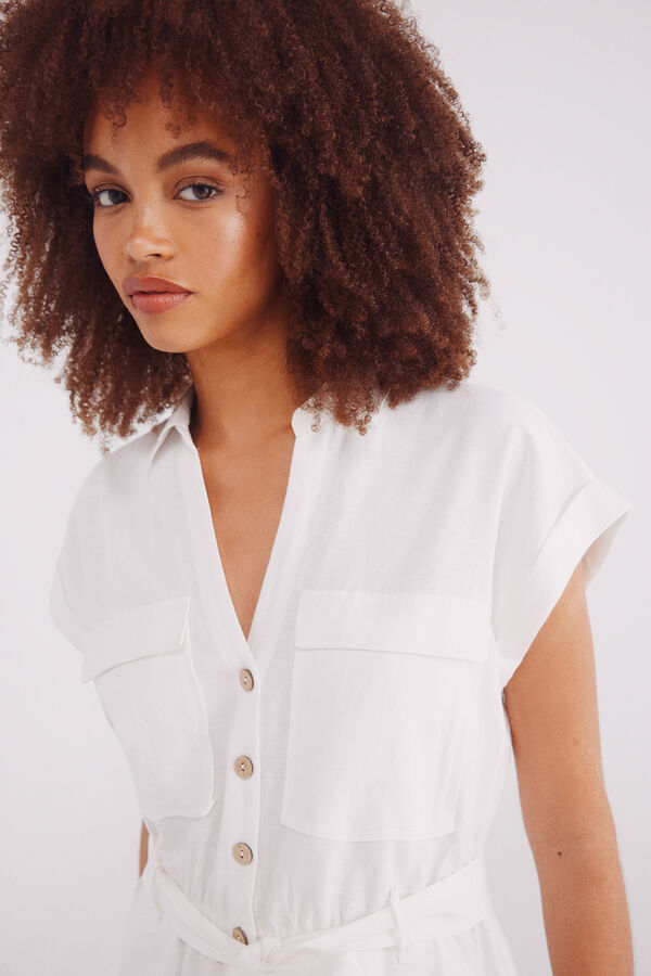 Springfield Jumpsuit largo algodón lino natural