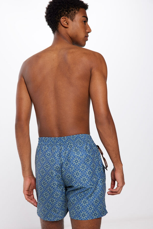 Springfield Bañador estampado mosaico azul