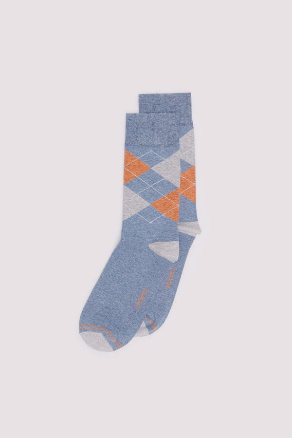 Springfield Calcetín jacquard rombos azul
