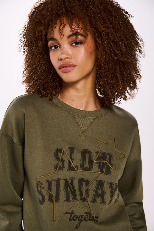 Springfield Sudadera "Slow sundays" verde