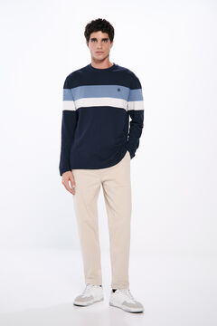 Springfield Playera manga larga cortes azul