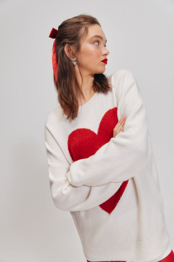 Springfield Suéter corazón intarsia estampado