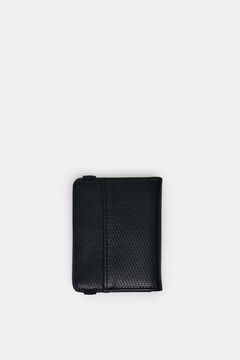 Springfield Cartera slim efecto piel con micro perforado negro