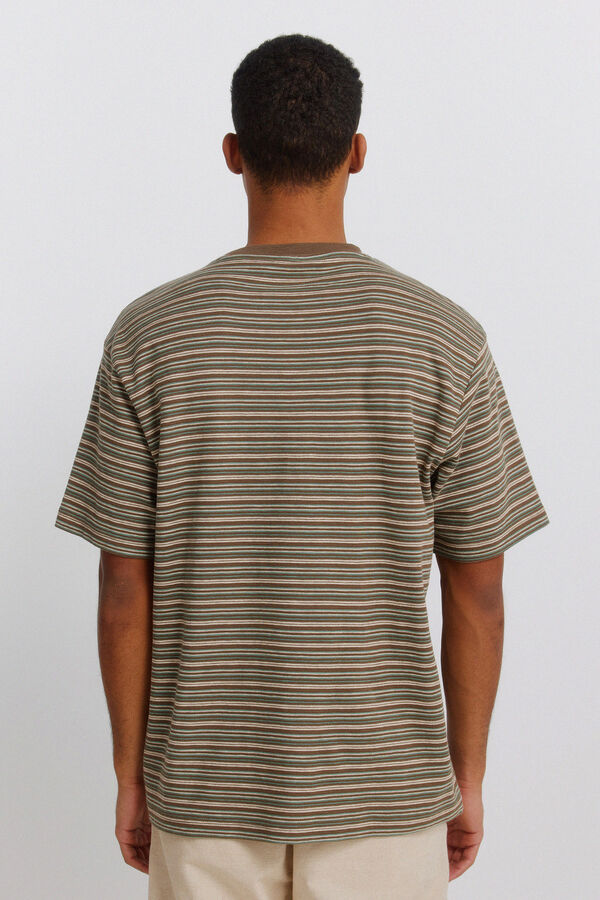 Springfield Playera con textura de rayas caf&eacute;
