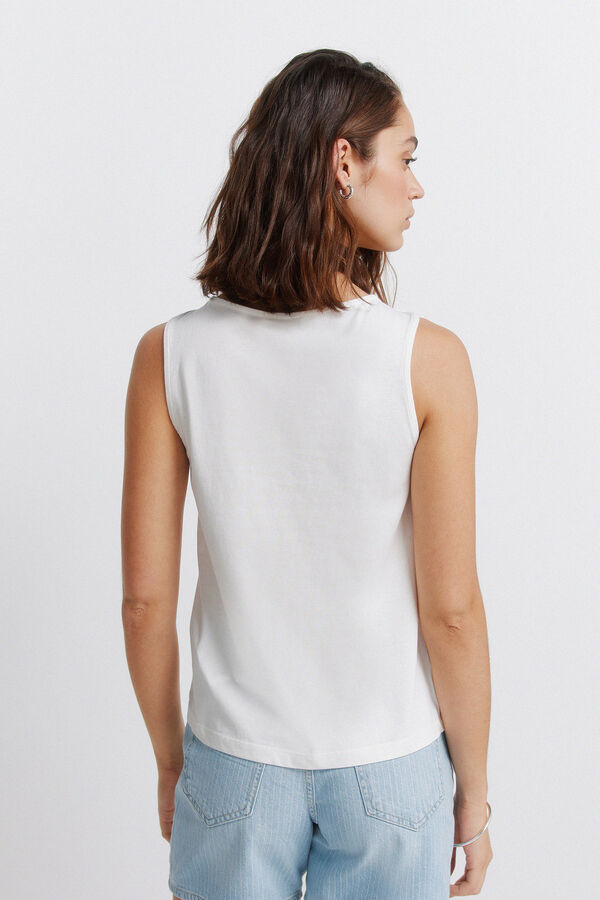 Springfield Playera de tirantes plumet&iacute; blanco