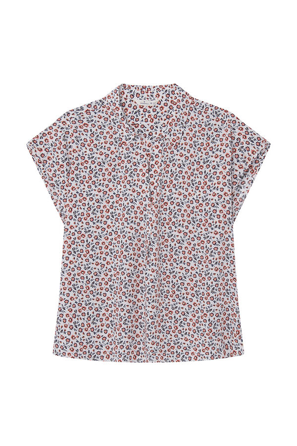 Springfield Blusa polera estampada naranja