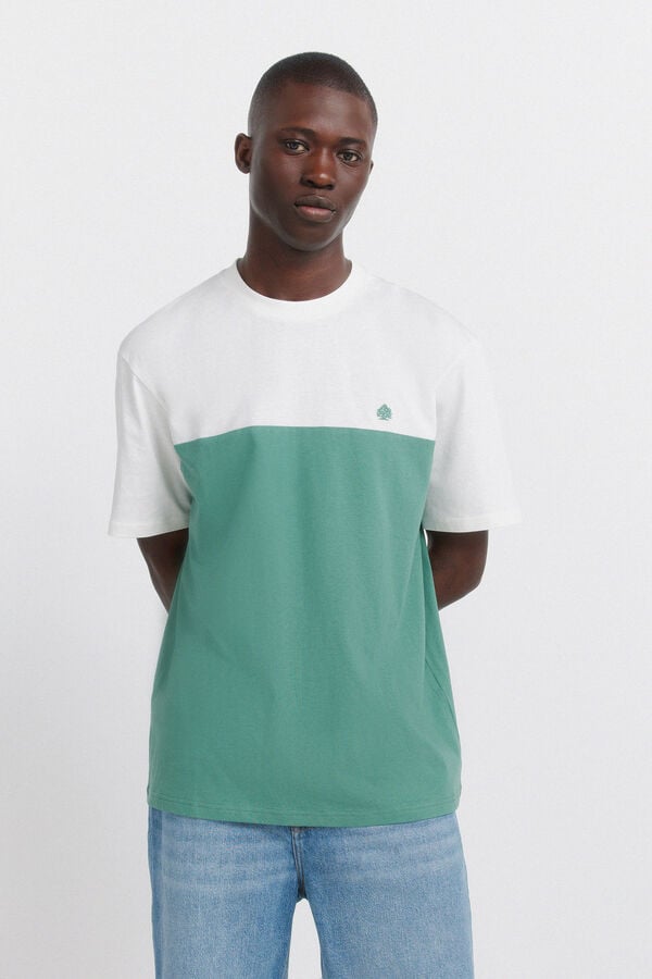 Springfield Playera de bloques de color verde