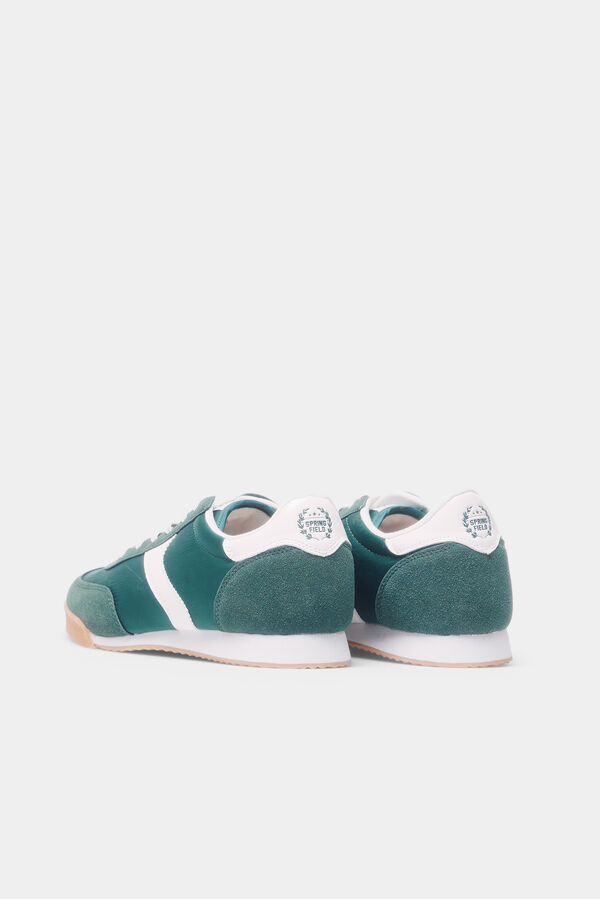 Springfield Zapatilla tejido estilo retro verde