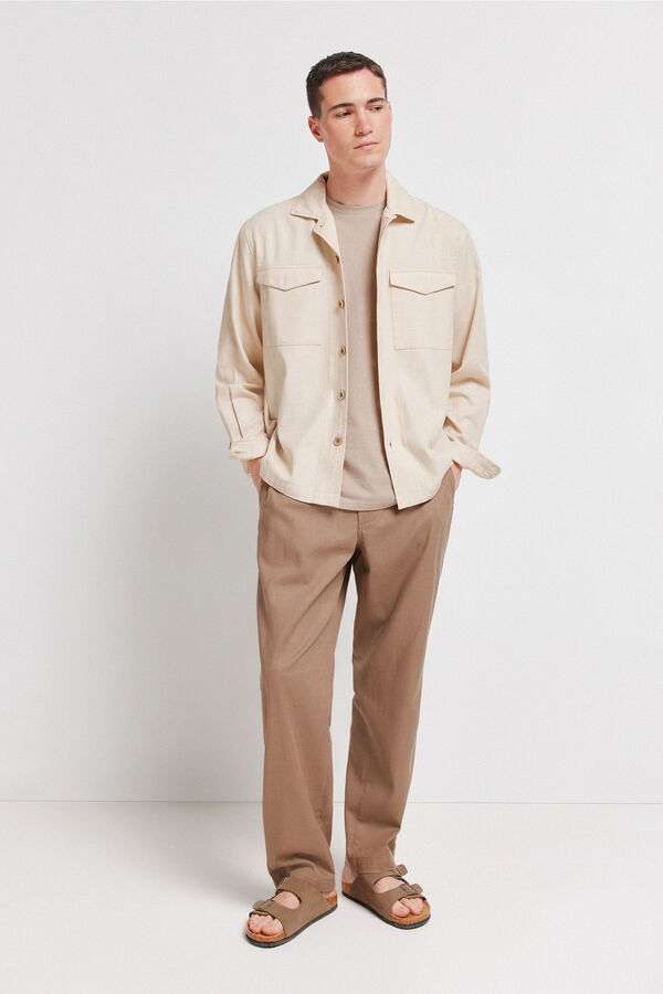 Springfield Sobrecamisa de corte holgado beige