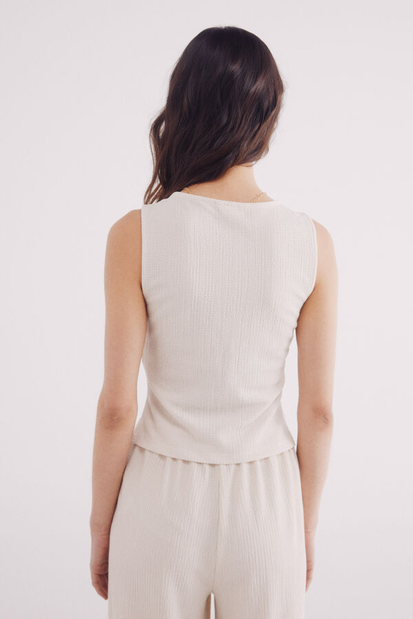 Springfield Top estructura botones estampado