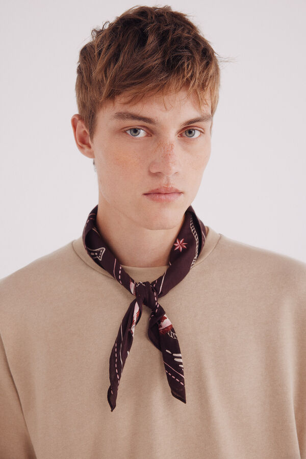 Springfield Pa&ntilde;uelo bandana de caballo vaquero caf&eacute;