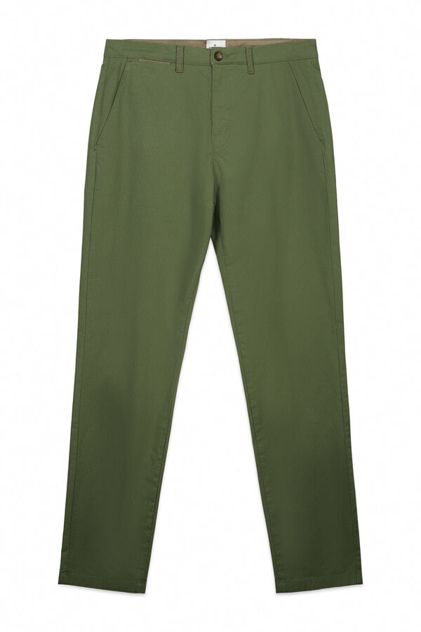 Springfield Pantal&oacute;n chino microestampado slim fit kaki