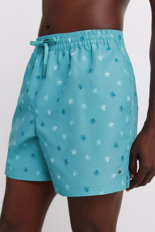 Springfield Traje de ba&ntilde;o estampado de pulpos azul