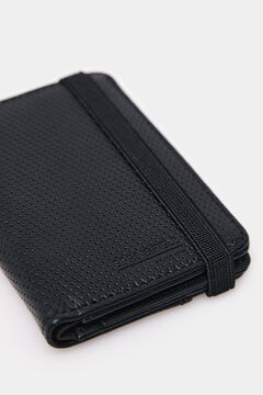 Springfield Cartera slim efecto piel con micro perforado negro