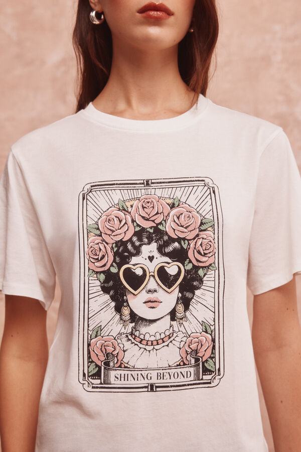 Springfield Playera "Brillando más allá" estampado