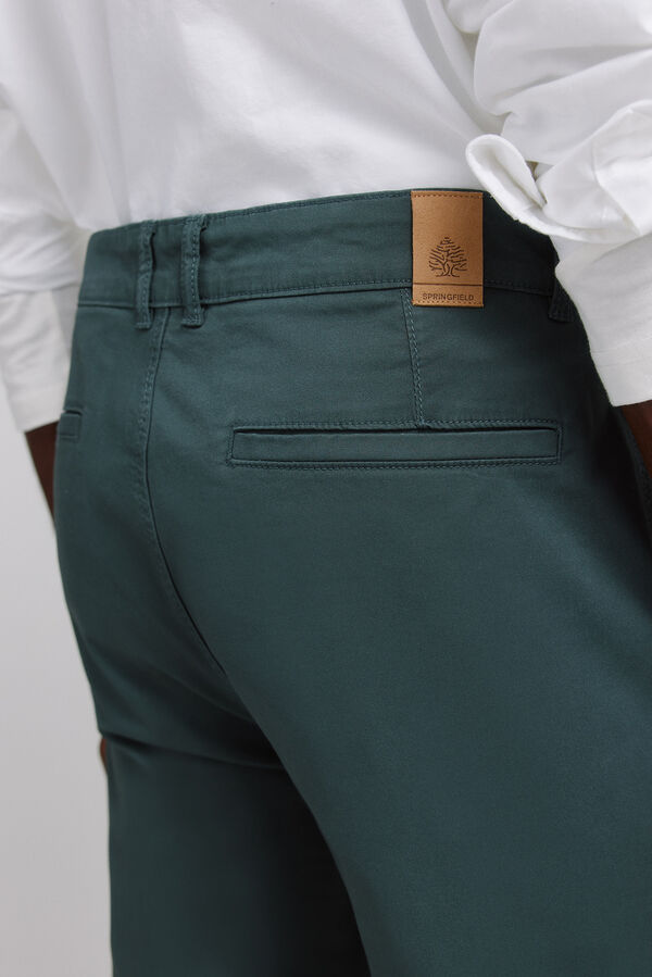 Springfield Pantal&oacute;n chino slim fit de color turquesa