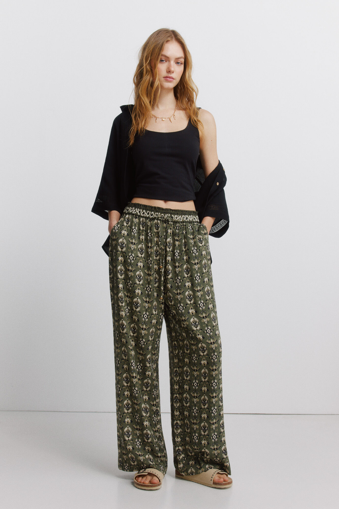 Springfield Pantal&oacute;n estampado r&uacute;stico con cord&oacute;n