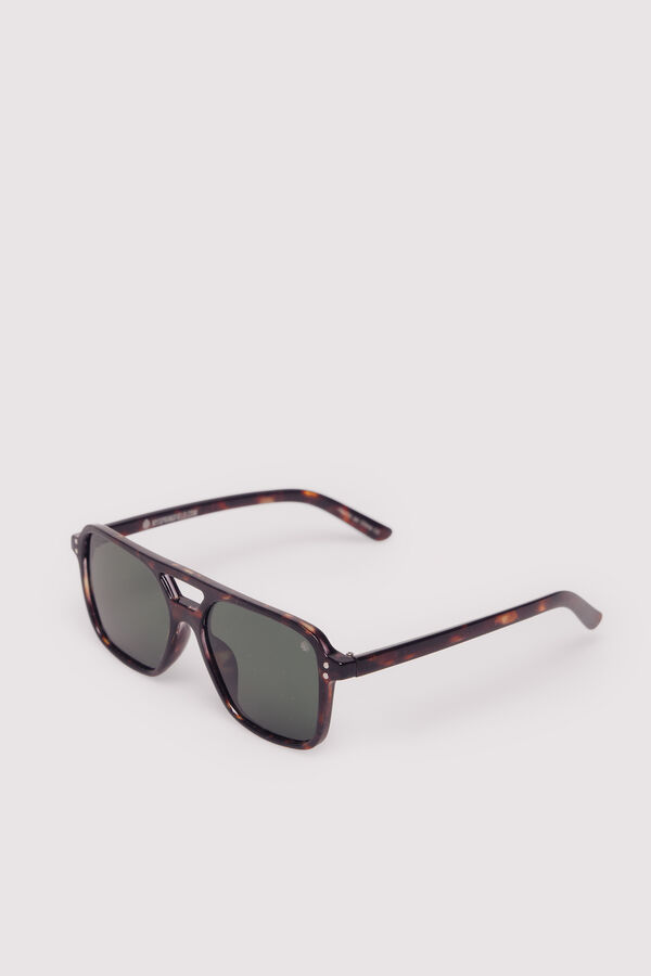 Springfield Gafas de sol estilo aviador rectangulares caf&eacute;