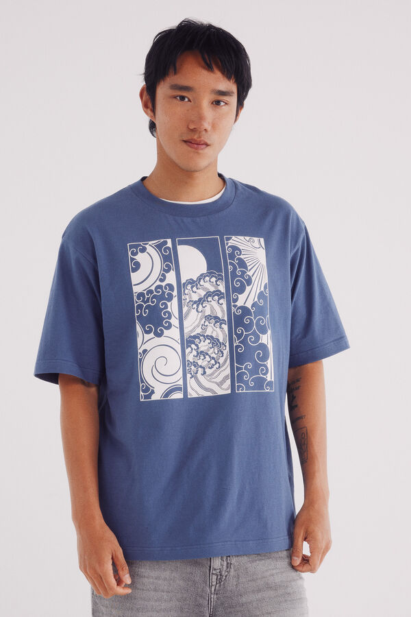 Springfield Camiseta paisajes azul