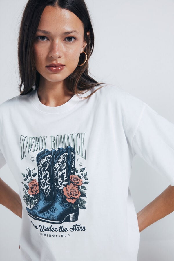 Springfield Playera gr&aacute;fica western caf&eacute;