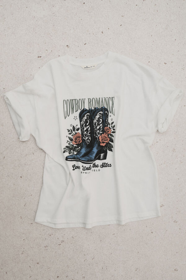 Springfield Playera gr&aacute;fica western caf&eacute;