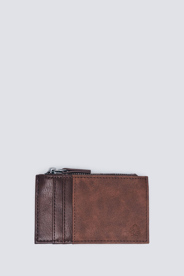 Springfield Monedero tarjetero efecto piel bicolor nude