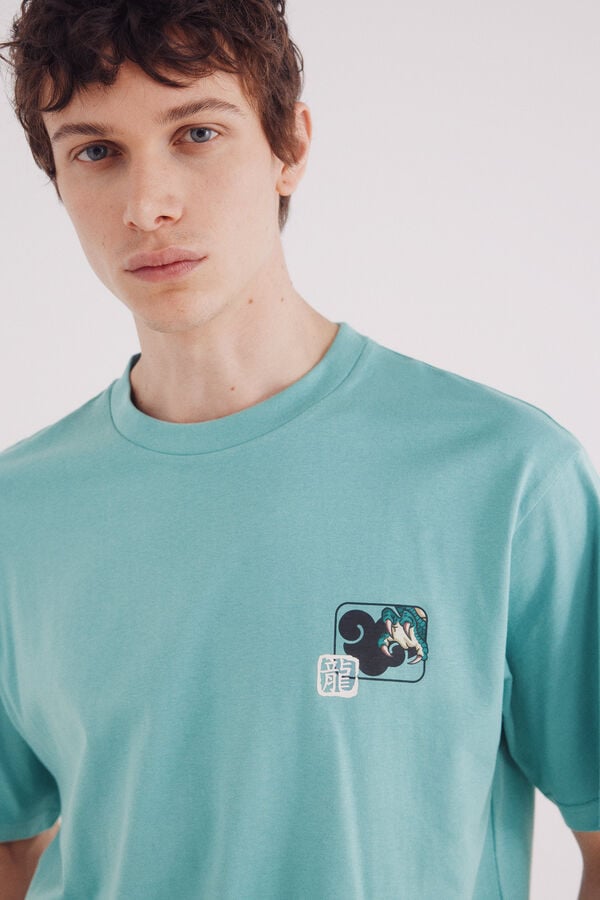 Springfield Camiseta dragón verde