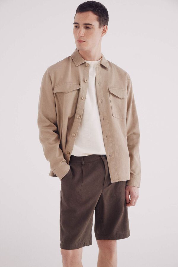 Springfield Bermuda lino slim fit café