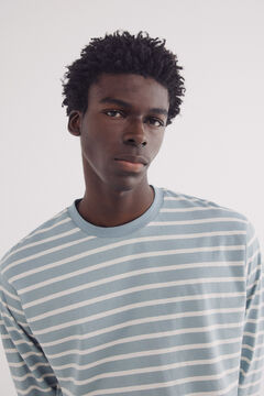 Springfield Playera manga larga raya tejida azul