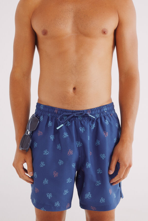 Springfield Bañador estampado pulpos azulado