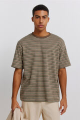 Springfield Playera con textura de rayas caf&eacute;
