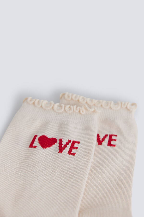 Springfield Calcet&iacute;n largo Love beige