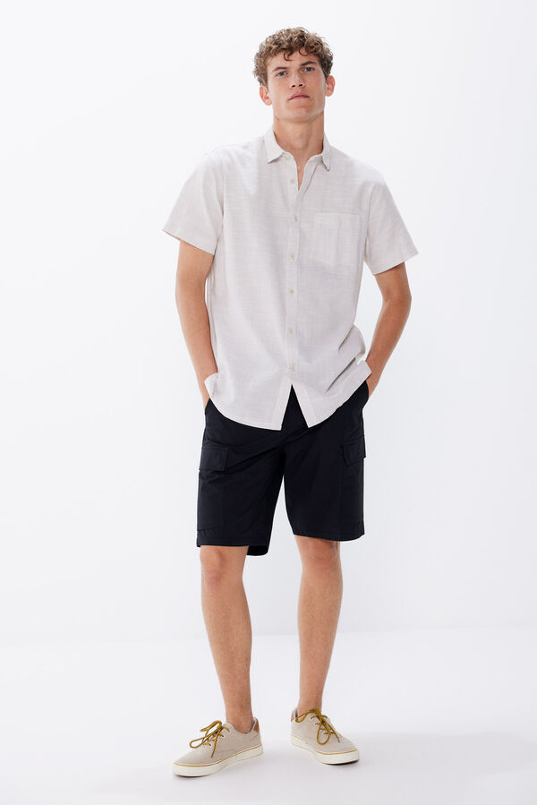 Springfield Camisa manga corta bicolor café