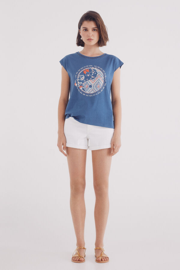 Springfield Playera gráfica lace cuello gris