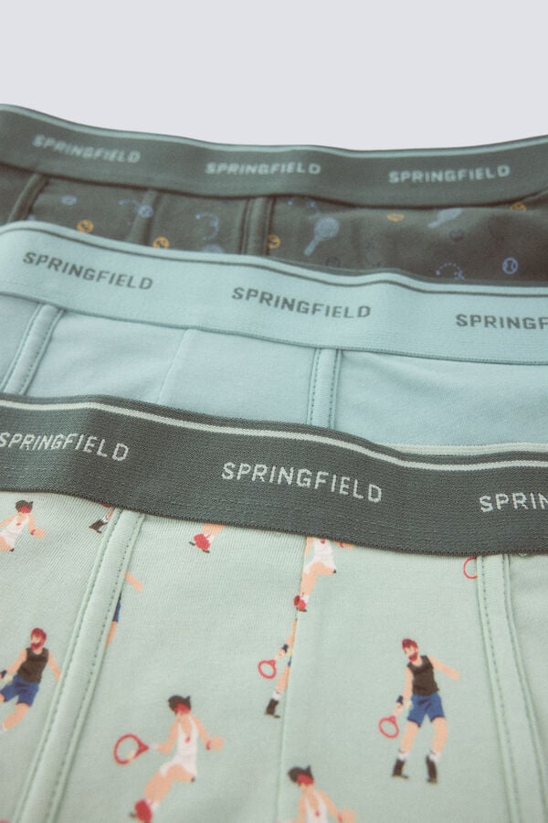 Springfield Paquete de 3 boxers tenis verde
