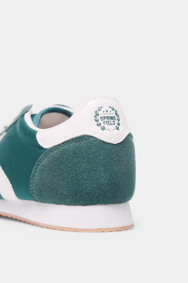 Springfield Zapatilla tejido estilo retro verde