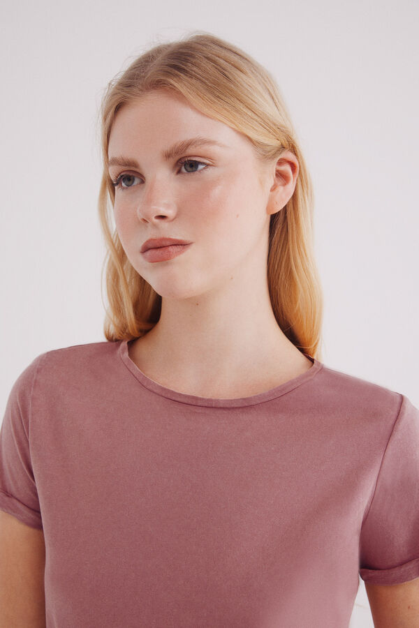 Springfield Playera efecto lavado rosa